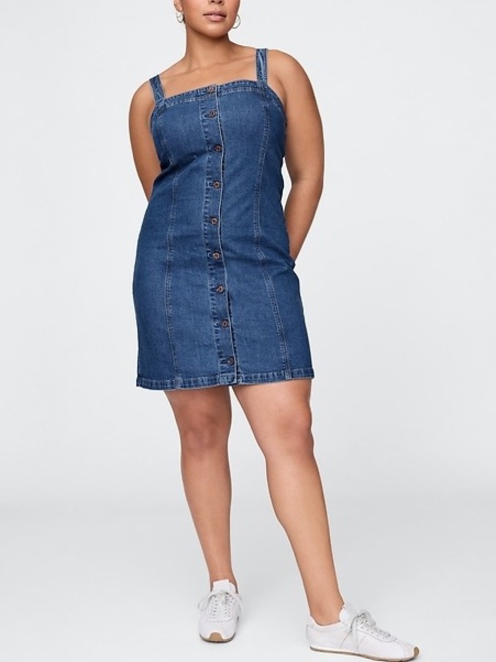 NWT GAP Button-Front Denim Mini Dress in Classic Blue XXL